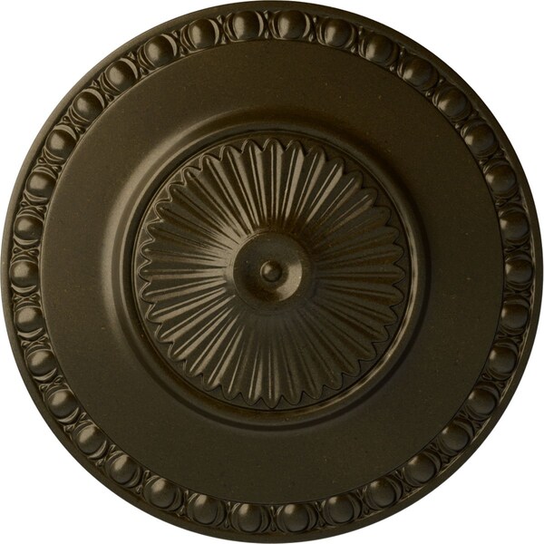 Ekena Millwork Lyon Ceiling Medallion (Fits Canopies up to 3 5/8"), Hand-Painted Green Gold, 23 1/2"OD x 3 1/4"P CM23LYGGS - main